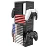 24 Game Disc Card Storage Tower Holder for Nintendo Switch Gamepad Controller Stand Bracket for PS5/PS4/XBOX Series X/Xbox One