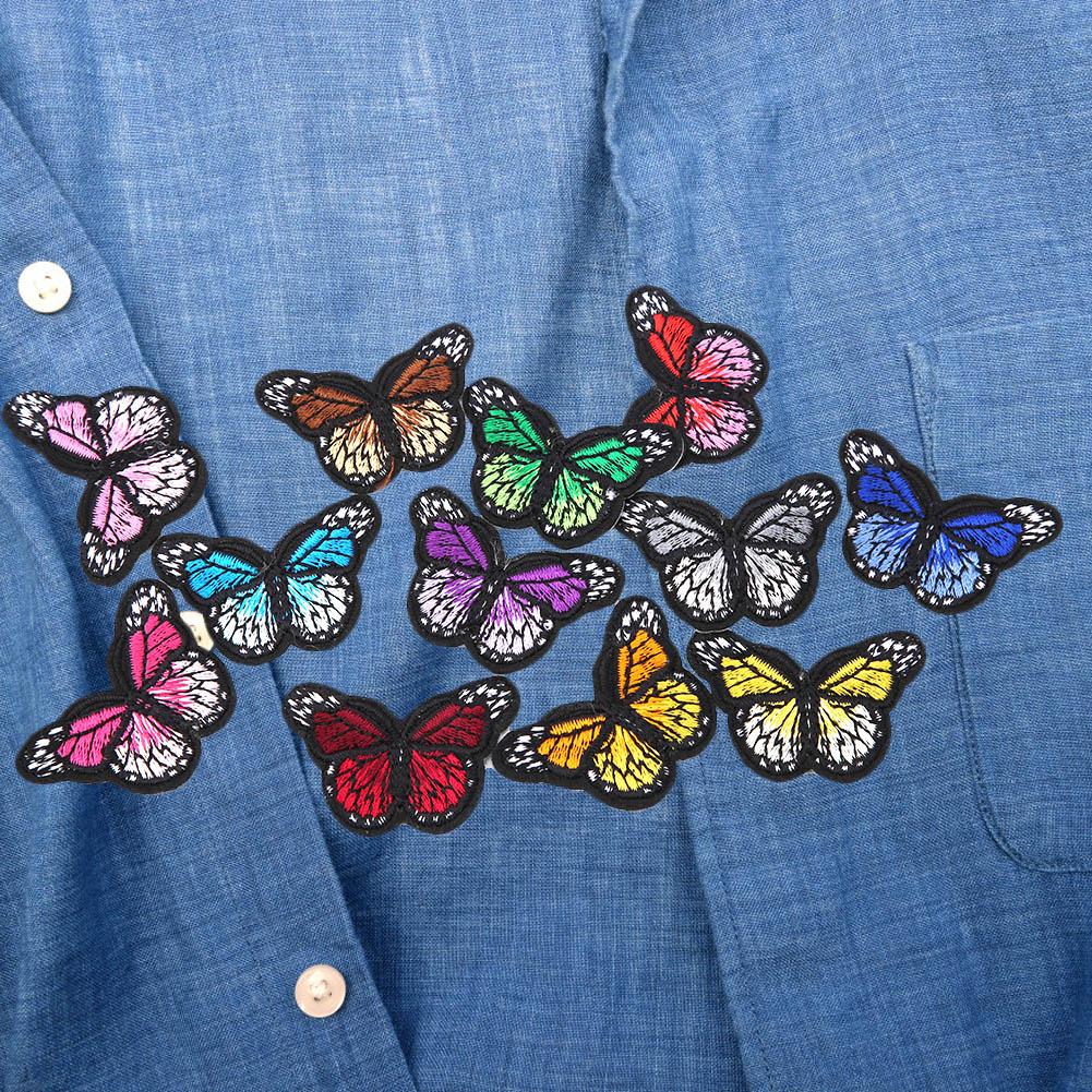 12pcs Set Embroidered Fabric Patches Sewing Bag Clothes Applique Craft DIY Decoration