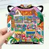 Cartoon Large Strawberry House Landscaping Sticker 3D Miniature World Unzipped DIY Scene Manual
