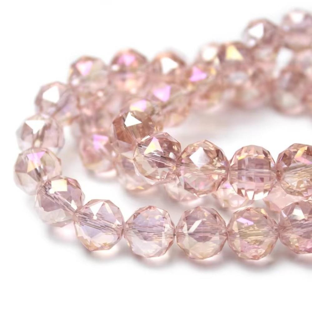 6/8/10mm Sizes Faceted Glass Beads Pink Blue Crystal Earth Beads  for Jewelry Making