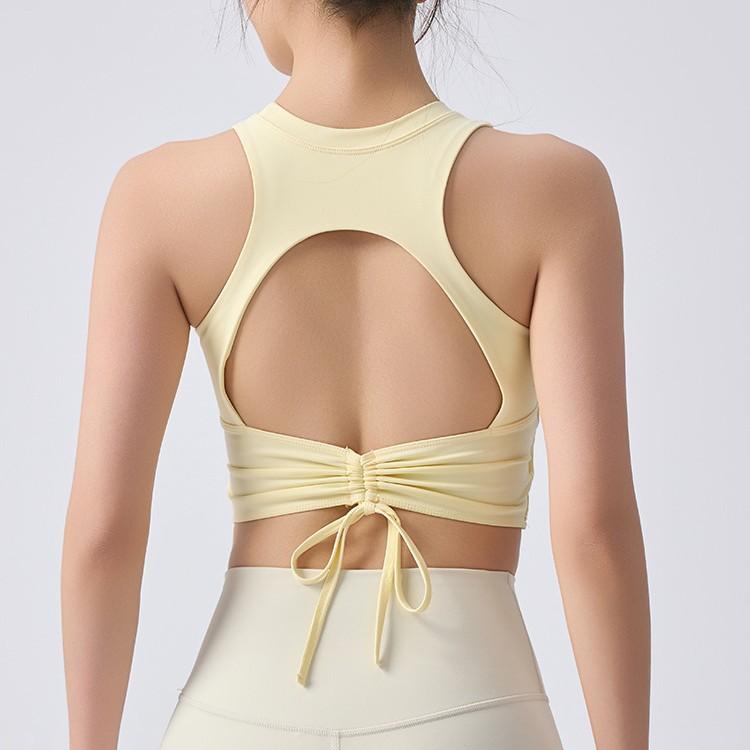 

Yoga underwear beauty back fixed breathing cup fitness vest one piece sports bra XL/10
