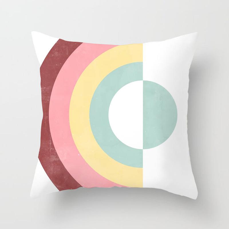 45X45CM Printed Panel Geometric Pillow Modern Minimalist  Office Cushion Cover Polyester