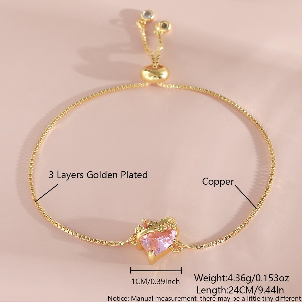 Fashion Heart-shaped Pendant Bracelet, Holy Heart Cross Bracelet, Versatile and Sweet Accessory