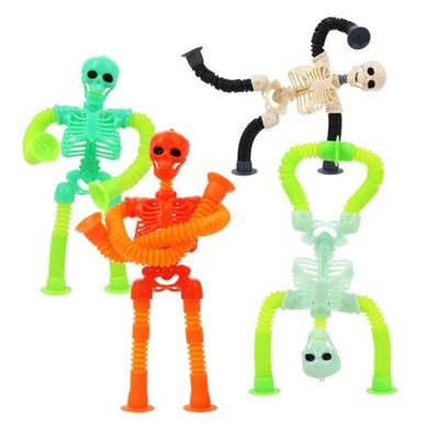 Jucării Fidget Schelet Tuburi pentru Copii Strălucitoare în Întuneric Jucărie Telescopică cu Ventuză Relief Stres Anxietate Articulații Flexibile Figurine Decorațiuni Halloween