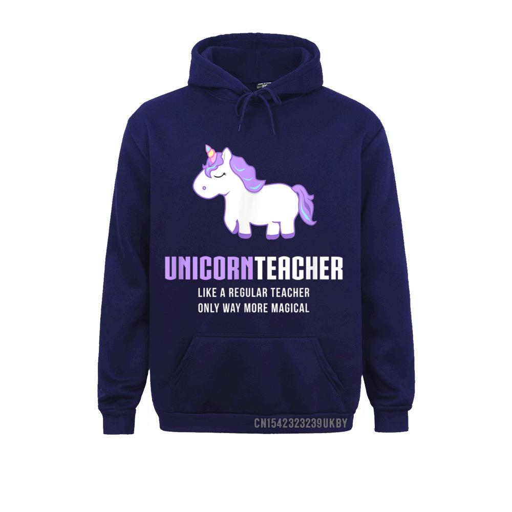 Unicorn Teacher Harajuku Funny Cute Teacher Appreciation Gift Hoodies Classic Normal Long Sleeve Unisex's Sweatshirts Hoods