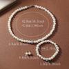 3-teiliges Set Imitation Perle Feuerball Halskette Armband Ohrstecker Schmuckset Silberfarbe Stein Elegantes Brautschmuckset