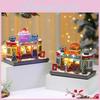 Kitchen Decor Christmas Hamburger Music Box With Light And Rotation Feature