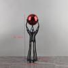 Creative Black Cast Iron Figure Sculpture, Holding a Silver Ball, Desktop Decoration Ornaments, Metal Crafts, Home Decoration
