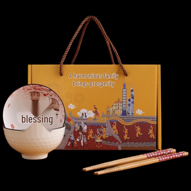 Auspicious Chinese Ceramic Tableware Gift Set