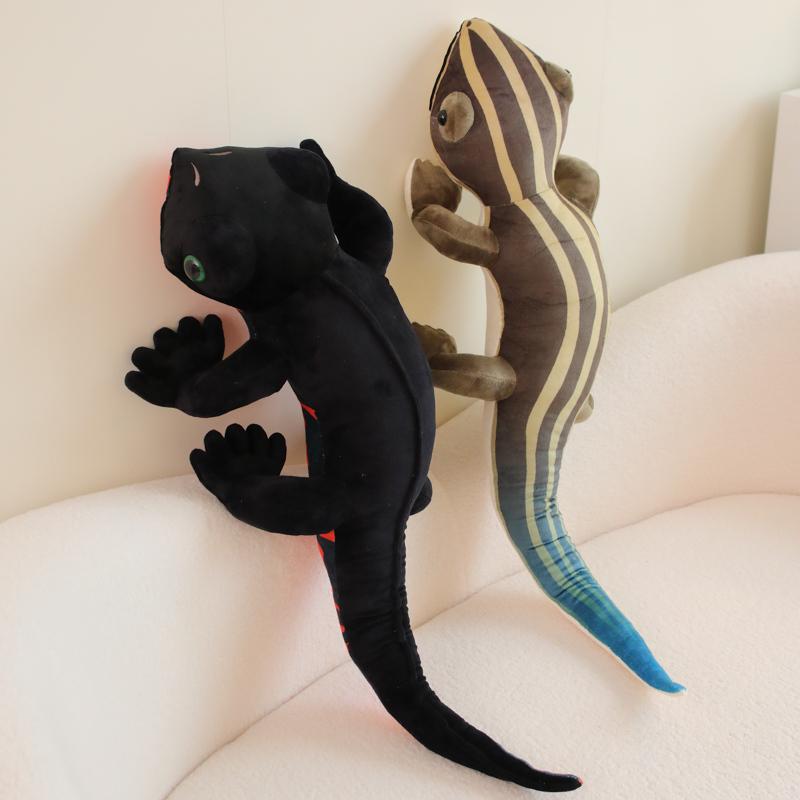 Non-Toxic Real Like Lizard & Chameleon Plush Toys Children Creative Simulation Animal Reptile Stuffed Pillow Gifts