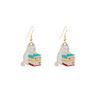 Fun Cartoon Drip Cat Alloy Earrings, Creative Personality Cushion Earrings, Cute Teacup Book Earrings, Women