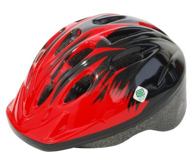 PALMY Kinder Breite SG Standardhelm, Rot/Schwarz (M25), 52-56 cm (Innen 14,5 cm),