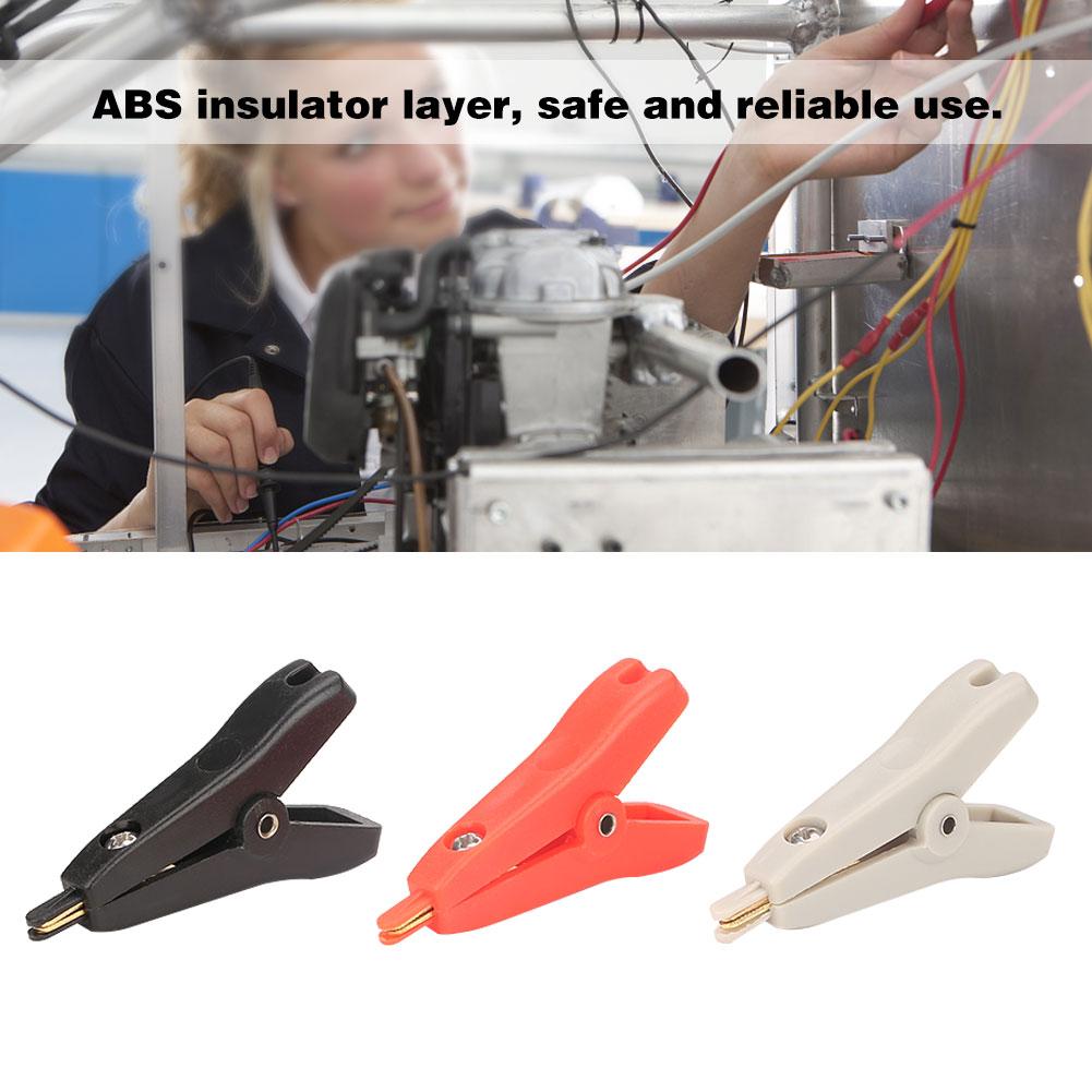 3Pcs P2005 Copper Gold Plated Alligator Clip LCR Kelvin Test Clip 10A