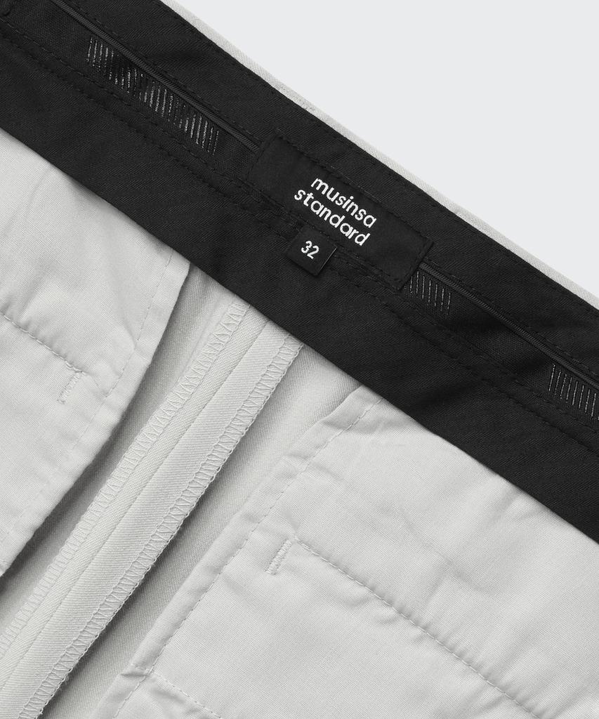 MUSINSA STANDARD Real Wide Hidden Banding Slacks [Dusty Cream]