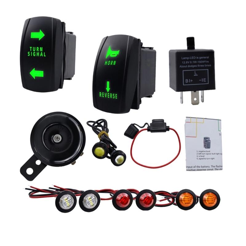 UTV ATV SXS Straatlegale Kit met Schakelaar Richtingaanwijzer Licht Toeter Gevaarsschakelaar Relaiszekering Lijn LED Verlichting