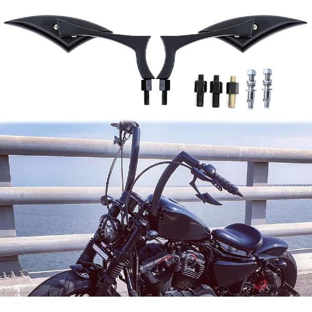 8Mm 10Mm Black Motorcycle Rearview Side Mirrors Blade Compatible With Harley Sportster Iron 883 Road King Street Softail Electra Glide