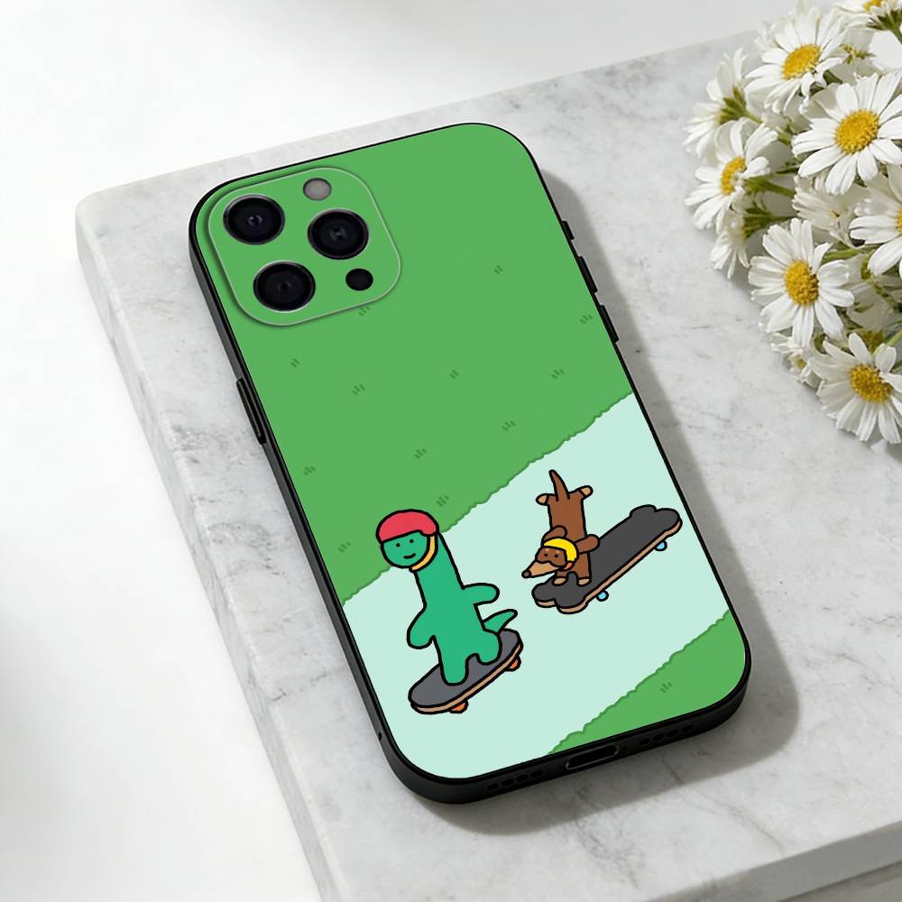 Cartoon J-Joguman Studio Handyhülle Für iPhone 17,16,15,14,13,12,11 Plus,Pro Max,SE4Weiches Silikon Schwarze Hülle