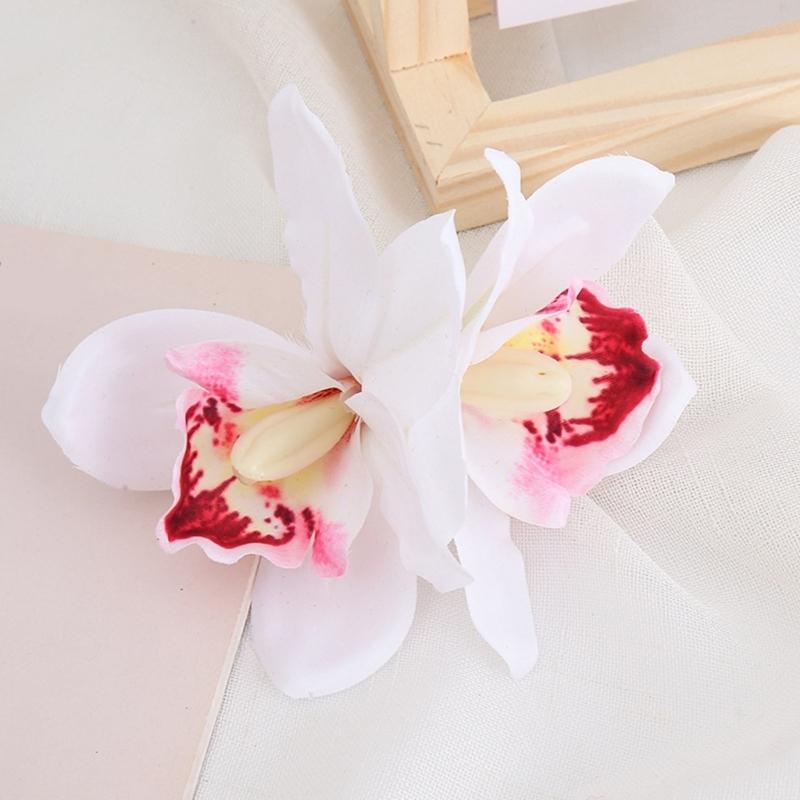 Bohemian Style Hairpin Double Large Artificial Cymbidium Flower Hair Clip For Women And Girls Fashion Accessory