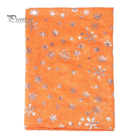 Feiertags-Accessoire Glitzernd Funkelnd Folien-Schneeflocken-Print Schal für Damen, Weihnachten Atmungsaktiv Kaltwetter-Thema Schal Wickel, Herbst Winter