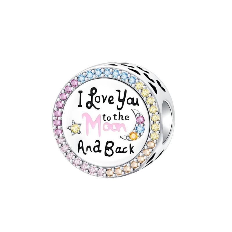 Nya Hjärtformade Berlocker Kopparblomma Evig Kärlek Pärlor Passar Originalarmband Halsband För Kvinnor DIY Smycken Gåva