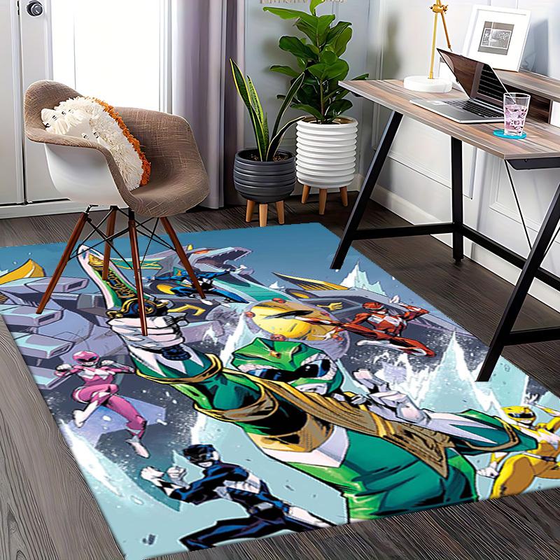 1pc Power Rangers Green Ranger Anime Cartoon Design Office Chair Mat Non-Slip Carpet for Home Decor Living Room Bedroom Game Room Gift All Seasons.Y03