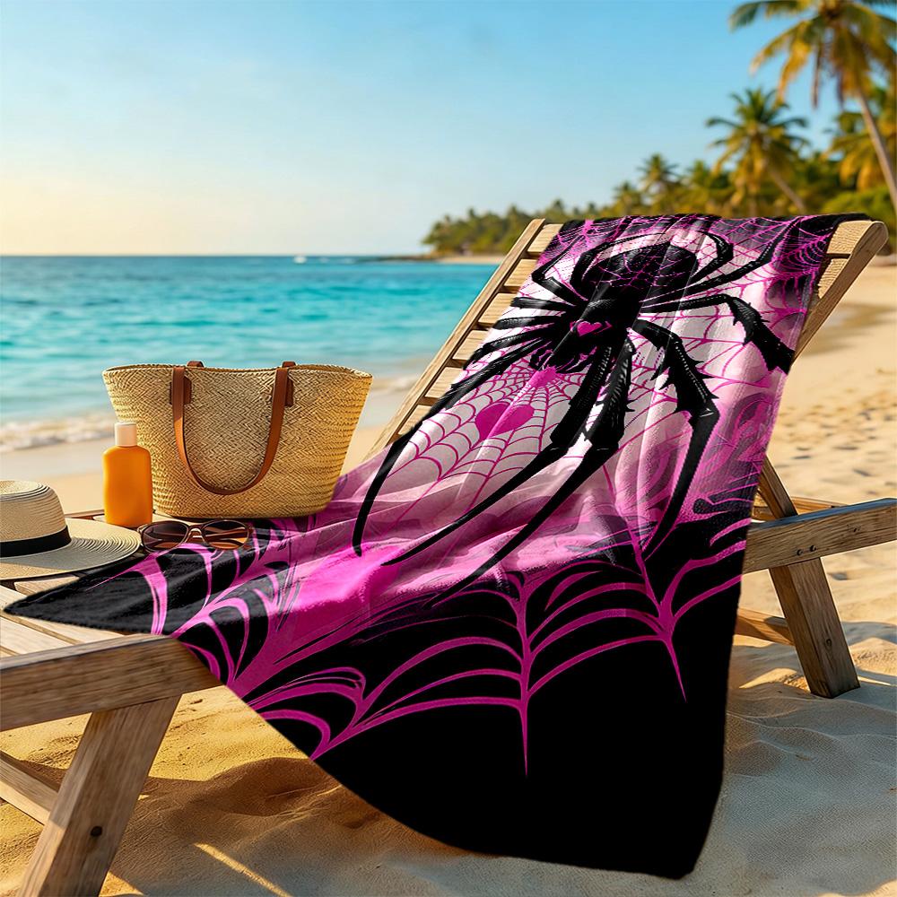 Spider Web Beach Towel Super Soft & Absorbent Comfortable Lightweight Suitable for Sports, Travel, Swimming, Yoga, Bathroom, Beach, And Pool