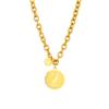 DIEYURO 316L Stainless Steel Gold Color Hip Hop Round Portrait Coin Necklace For Women Men Fashion Trend Girl Jewelry Gift Joyas