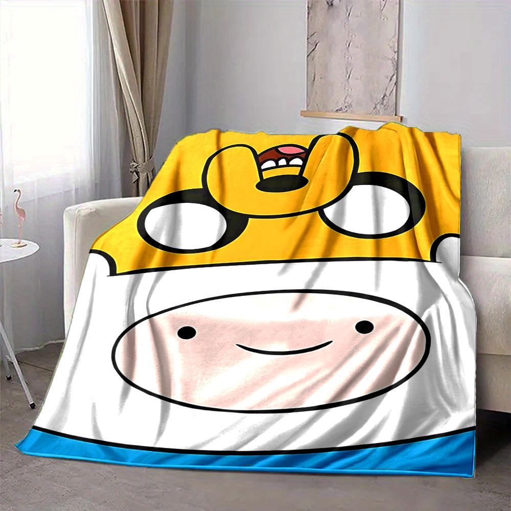 1pc Adventure Time Finn Flannel Blanket, Soft Skin-Friendly with Digital Printing, Various Sizes Available for Family, Friends, Birthday, 143