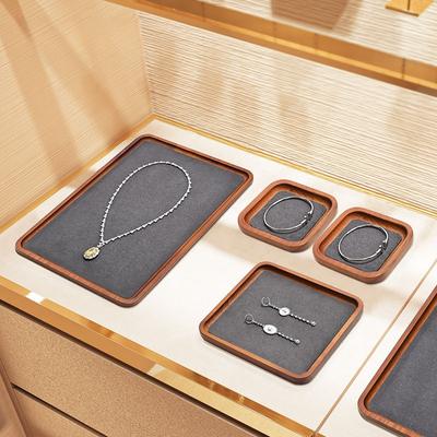 Solid Wood Jewelry Display Tray for Rings, Earrings, Necklaces & Bracelets Showcase