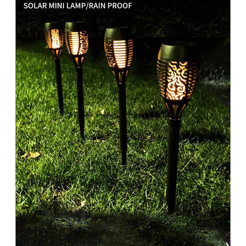 Solar Flame Torch Light With 12 Led For Garden And Patio Outdoor Decor