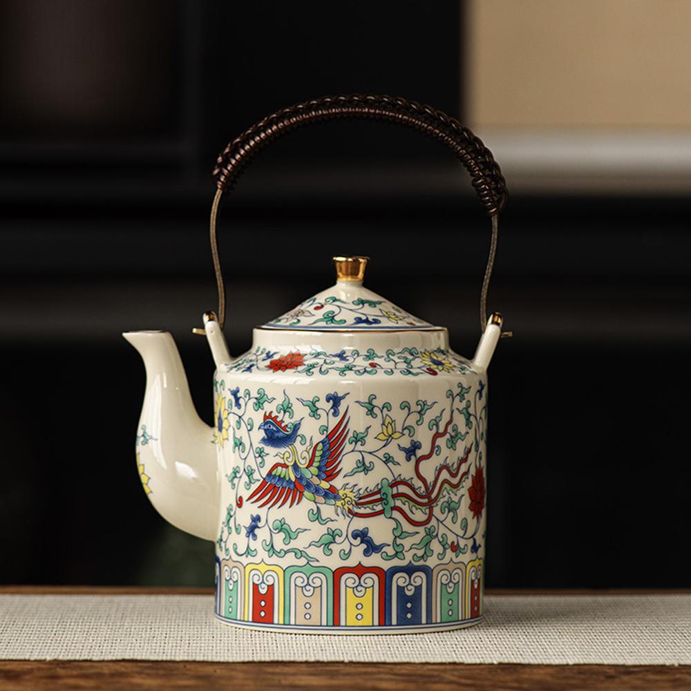 Chinese Retro Ceramic Teapot, Household Tea Infuser with Strainer, Restaurant Tea Kettle, China-Chic Style Ceramics Tea Set