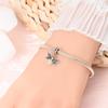 Genuine Copper Luminous Firefly Charms Beads Green Zircon Pendants Fit 3Mm Original Bangle Wrist Bracelet DIY Craft For Women Jewelry
