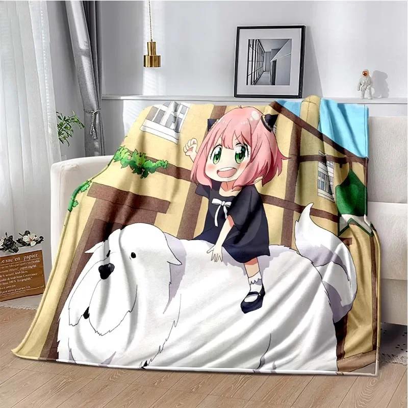 Spy x family Cartoon anime Kawai Throws Blanket Kid Super Home Soft Flannel Blanket for Travel Bedding Blanket for Birthday Gift