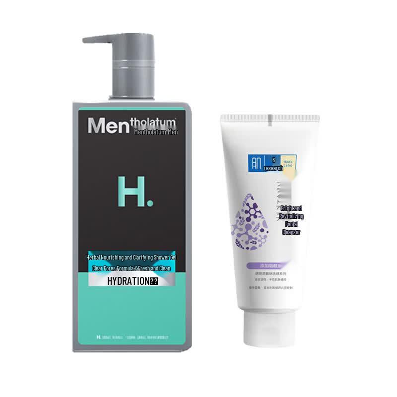 Mentholatum Men s Herbal Refreshing Shower Gel & Hada Labo Cleanser Set