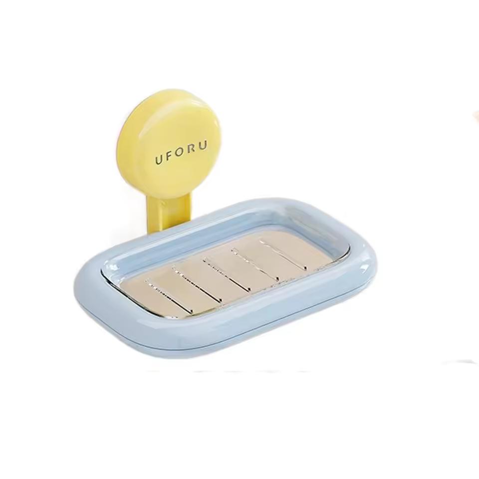 Drainage Suction Cup Soap Box Wall-mounted Non-perforated Soap Dish Holder Easy To Install Reusable Soap Storage Tray Shower