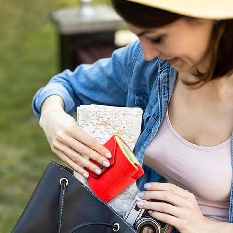1Pcs Pu Leather Wallet / Money Wrapper Quick-Access Cash Holder Organizer Clip Bill Holder Storage Pouch Pocket Wallet
