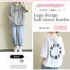 Summer Short Sleeve Logo Loose M L [One Ambu] Women's Hoodie, Top, T-Shirt, Fit, - XL, Gray,