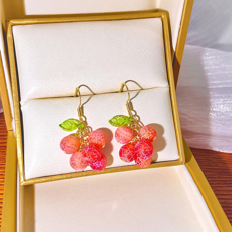 Summer Sweetheart Fruit Charm Earrings – Fresh Orange Dangle with Silver Needle