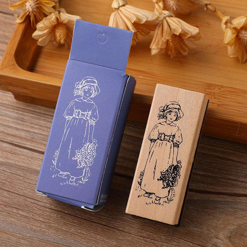 Exquisite Wooden Floral Girl Stamps - Creative Fresh Plant DIY Journal Decor Stamps (8 Styles To Choose) Journal Stamp Journal