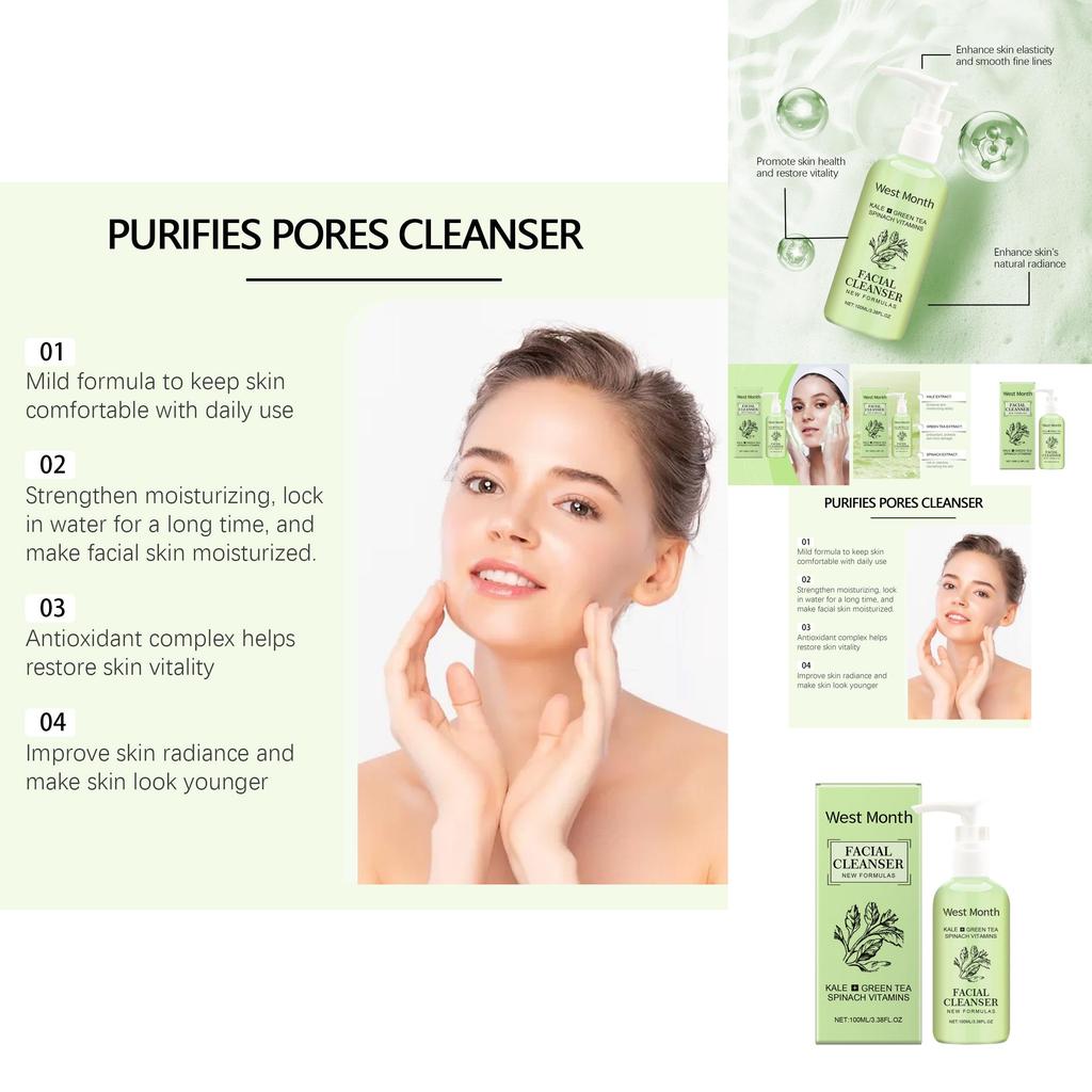 Gentle Moisturizing Facial Cleanser For Refreshing Daily Skin Care And Oil Control 100ml