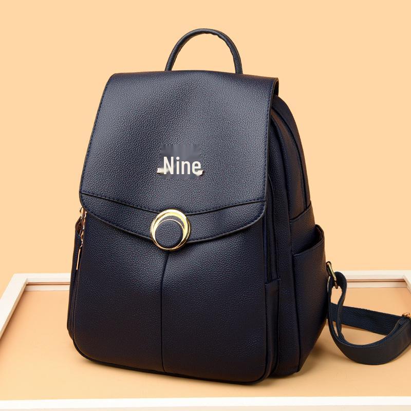 Stylish 2024 Korean Soft Leather Backpack: Versatile, Large-Capacity Travel & School Bag for Women.