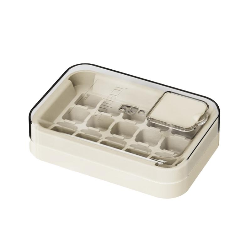 

Multipurpose Ice Cubes Tray Food Grade Silicone Freezer Mold Leakproofs Lid Quick Removal For Freezing Ice Making белый/кремовый