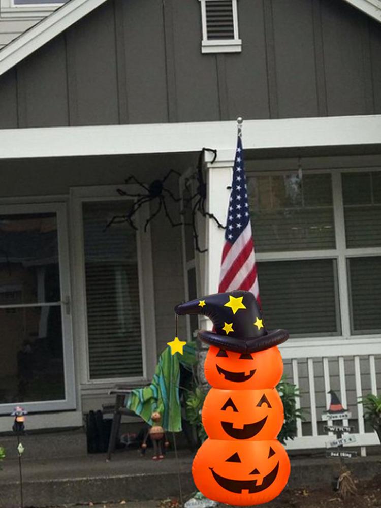 Halloween Standing Inflatable Pumpkin Scary Stacked Inflatable Pumpkins Horror Festival Theme Indoor Outdoor Garden Decorations