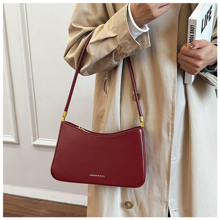 IELGY French Niche Simple Retro Dumpling Bag Trendy Armpit Order Shoulder Baguette Bag