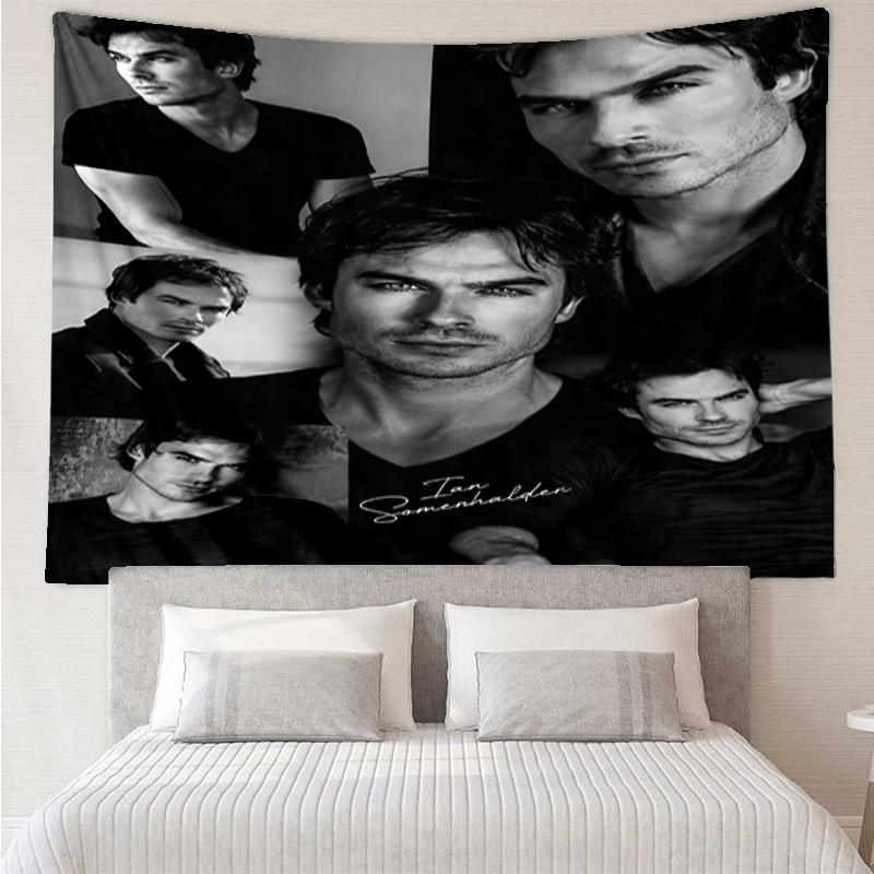 Damon Salvatore Romance Tapestry, Unique Design Tapestry, Wall Decor for Bedroom,Livingroom, Playroom,Heartwarming Fan Holiday Gifts