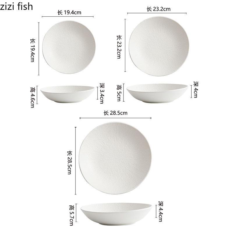 Einfarbiger tiefer Keramikteller mit Sternstromstruktur, Restaurant-Salatteller, dicker Suppenteller, Molekularküche, kreatives Geschirr