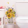 T251# Plants Flowers Butterflies Wall Sticker Bathroom Toilet Decor Decals Living Room Cabinet Home Decoration