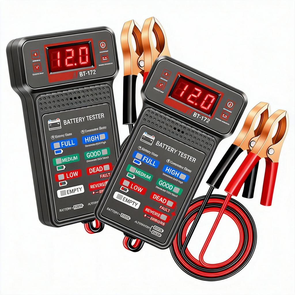 Car Battery Tester ANENG BT-172 12V Status Indicator Charge System Analyzer Voltage Meter Digital Display Alligator Clips Tool