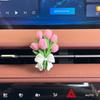 Niche Style Tulip Car Aromatherapy Fragrant Stone Dignified Flowers Car Vent Decorative Pendant Light Fragrance Gift
