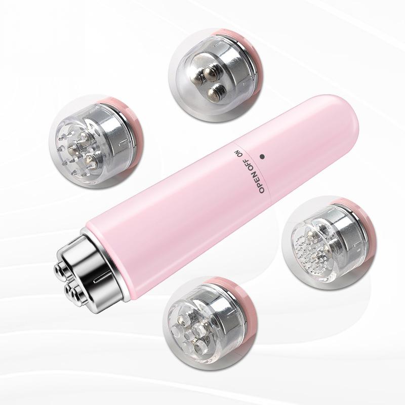 

4 In 1 Mini Electric Facial Massager Micro Vibration Eye Beauty Instrument Relax Eye Dark Circles Eye Bags Puffiness Massage розовый